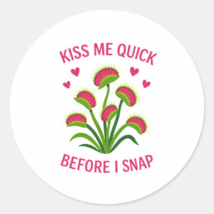 Venus Flytrap Beije-Me Rápido Adesivo Redondo