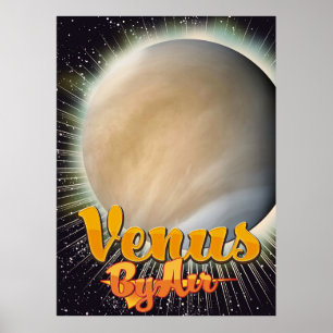 Venus pelo poster do vôo do vintage do ar