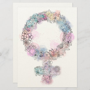 Vênus - Símbolo Feminista com Flores