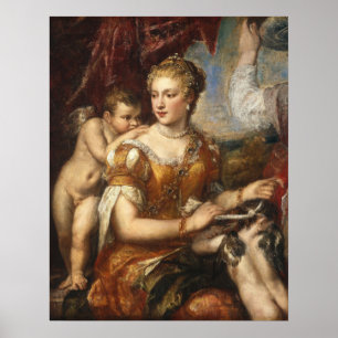 Vênus Vendando Cupido - Titian Poster de Arte Fina