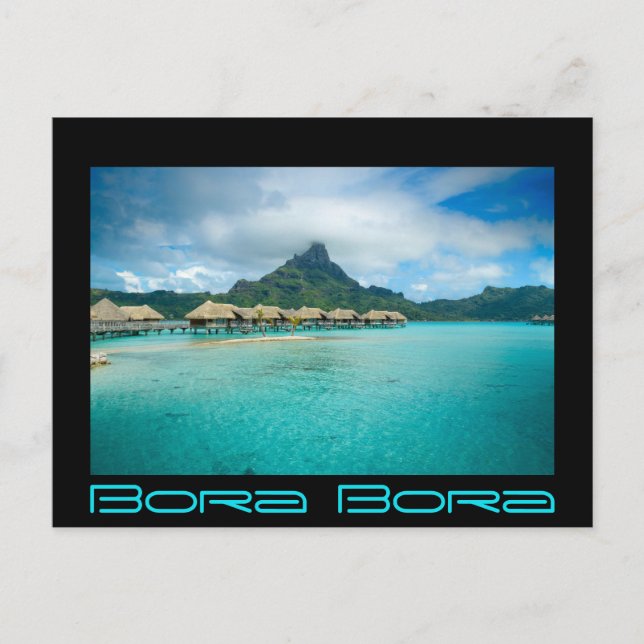 Ver o cartão postal de texto preto na ilha Bora Bo (Frente)