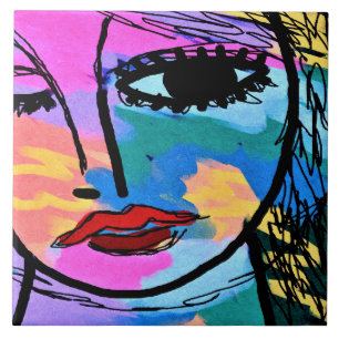 Ver o retrato digital Abstrato de uma mulher