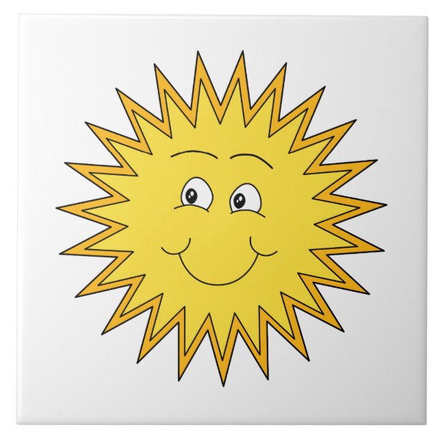 Verão amarelo Sun com uma cara feliz (Frente)