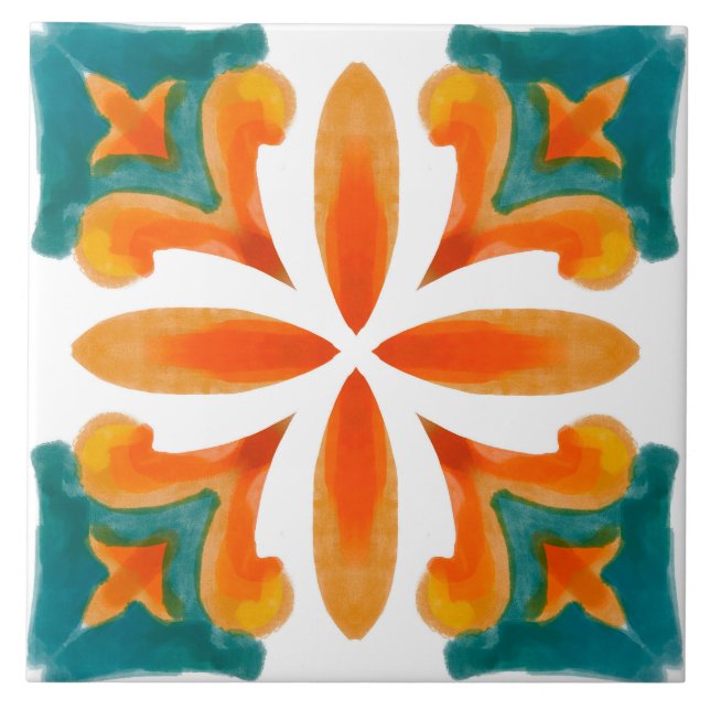 Verão, azulejos sicilianos, majolica, azulejo cerâ (Frente)