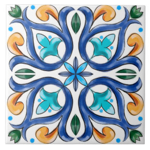 Verão, azulejos sicilianos, majolica, azulejo cerâ