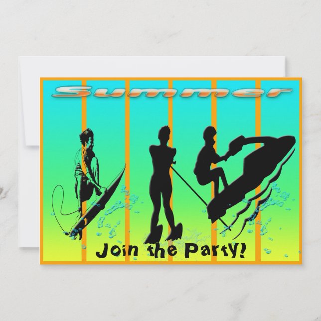 Verão - Convite para esportes aquáticos (Frente)