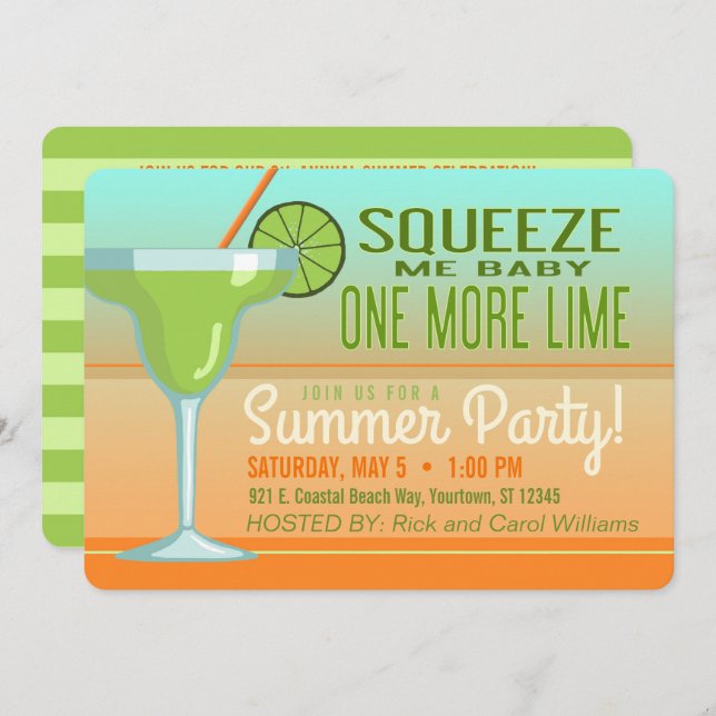 Verão de Margarita | Convite de Cinco de Mayo (Frente/Verso)