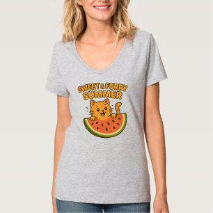 Verão Doce e Furado - Camisa de Gato de Melancia