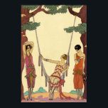 Verão em França Art Deco Poster<br><div class="desc">Verão na França Art Deco poster. Ilustração Georges Barbier Art Deco. O ilustrador francês Georges Barbier pintou algumas das ilustrações mais lindas e encantadoras do período de deco da arte. Summer é uma de suas pinturas sazonais que incluem três jovens bonito que estão descansando em um parque em Paris. Um...</div>