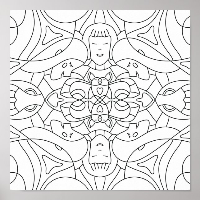 Verão Mindful: Poster de Coloração (Frente)