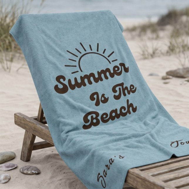Verão Retro é a Toalha de Praia Personalizada (Criador carregado)