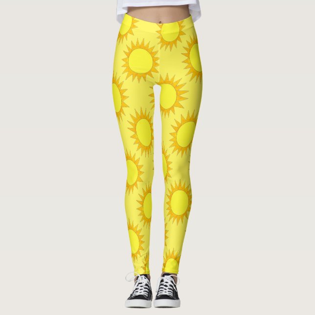 Verão Sol Amarelo Amarelo Sol Soa Leggings Sunny D (Frente)