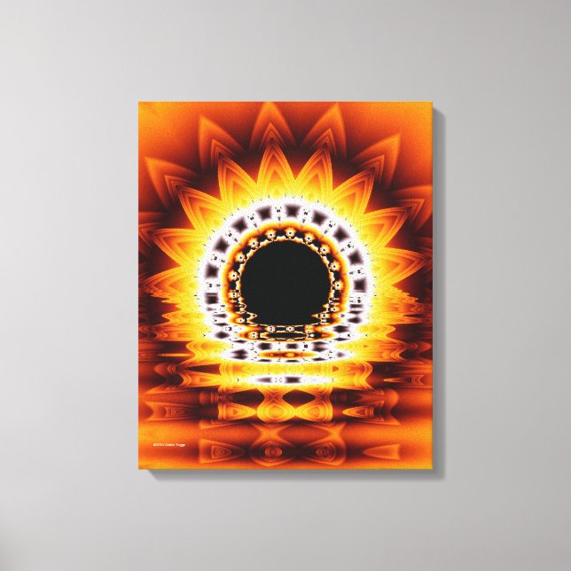 Verdadeira Canvas de Arte Moderna Fractal Sunrise (Frente)