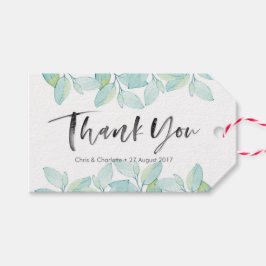 Verde aquarela Obrigado etiquetas | Marcas de favo