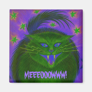 Verde assustador "MEEEOOOWWW do gato!" imã de