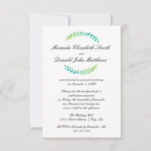 Verde Azul Brach - Anúncio de casamento 3x5