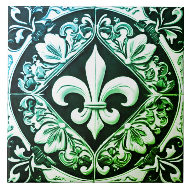 Verde Azul e Fleur de Lis Negro (Frente)