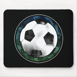 Verde azul Mousepad do emblema do futebol