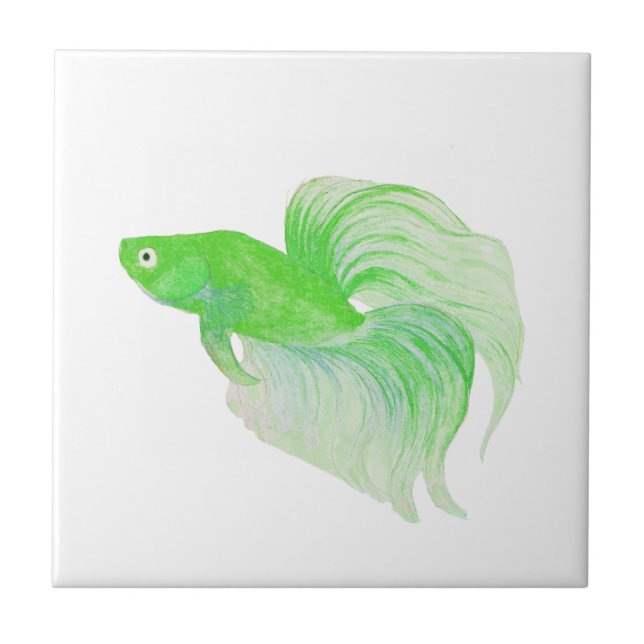 Verde Betta Fish Watercolor (Frente)