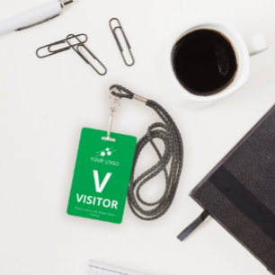 Verde Branco Adicionar seu Crachá de visitante de
