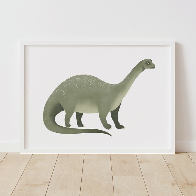 Verde Brontosaurus Dinosaur Wall Art Poster (Criador carregado)