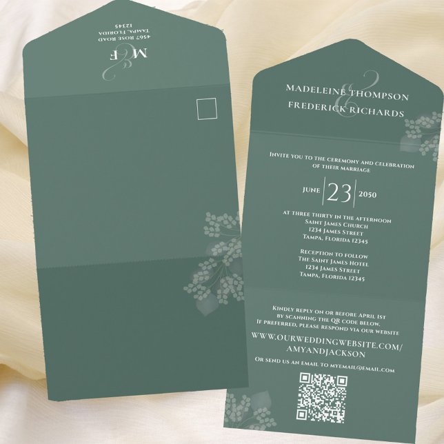 Verde Casamento Elegante Verde Personalizado (Criador carregado)