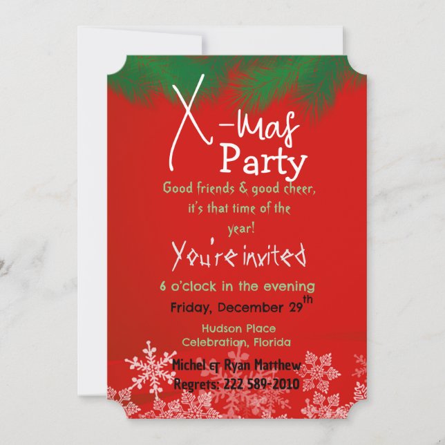 Verde com convite Vermelho (Frente)