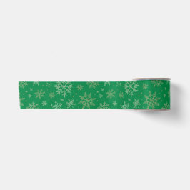 Verde com flocos de neve Dourados