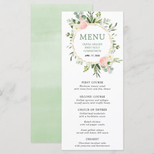 Verde cor-de-rosa verde-ouro deixa o menu eucalipt