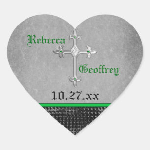 Verde da cruz celta, preto, etiqueta cinzenta do