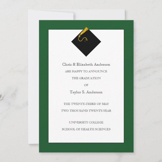 Verde de Anúncio de Graduação (Frente)
