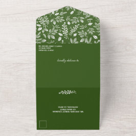 Verde de Botânica Branco Sem Envelopes Casamento