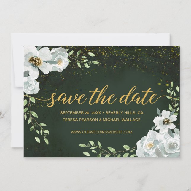 Verde de Casamento de Floresta Encantada Floral Pe (Frente)