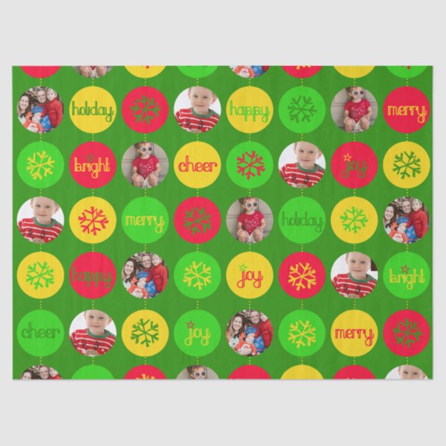 Verde de Natal adicione seu próprio papel de tecid (Frente )