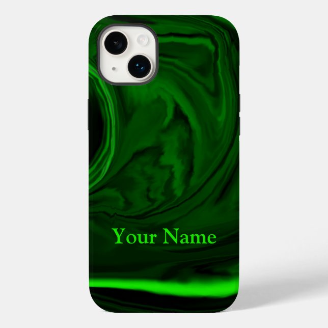 verde de pedra malaquita, iPho personalizado Case- (Verso)