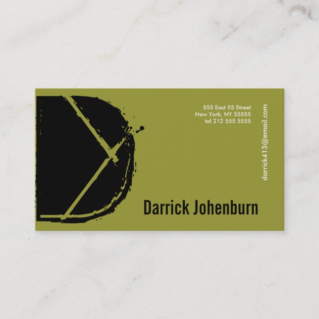 Verde do cartão de visita do alfabeto da letra de (Frente)