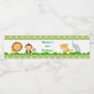 Verde do menino da etiqueta da garrafa do