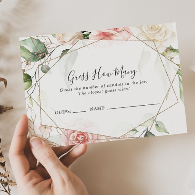 Verde Dourado Geométrico Adivinha Quantos Cartões  (Criador carregado)