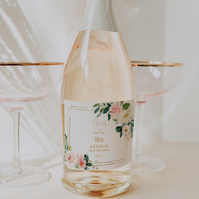 Verde e Dourado Chá de Noiva Geométrico Elegante (Criador carregado)