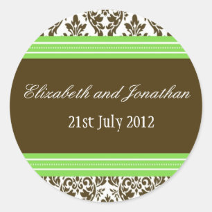Verde e etiqueta do casamento tema damasco de
