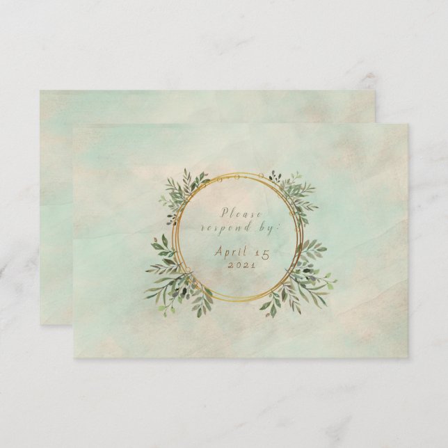 Verde e quadro geométrico Dourado (Frente/Verso)