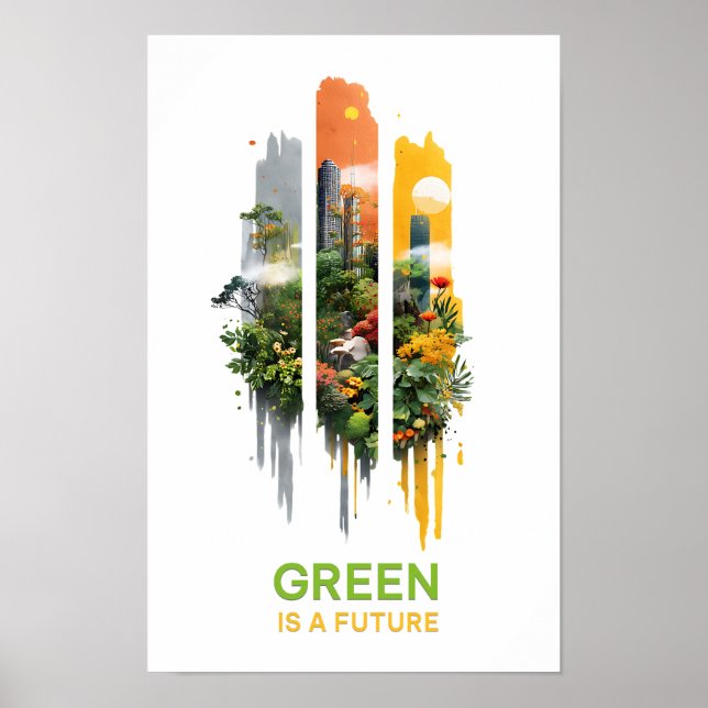 Verde é um futuro - Solarpunk Poster (Frente)