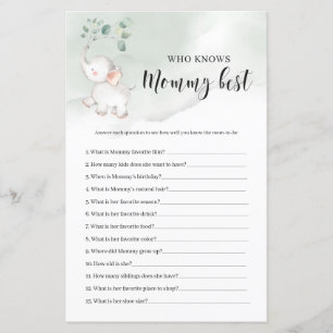 Verde elefante que conhece o melhor jogo das mamãe