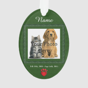 Verde em Memória de Gato ou Cão em Ornamento acríl