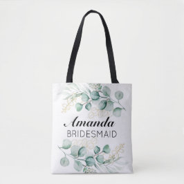 Verde Eucalyptus deixa Bridesmaid Tote Bag