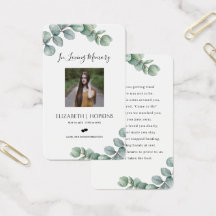 Verde Eucalyptus Deixa Cartões de Oração Fotográfi