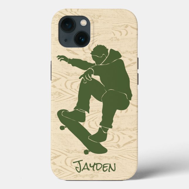Verde, Faux Woodgrain Skateboarder (Verso)