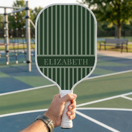 Verde Floresta e Nome Personalizado Pinstripe Sage