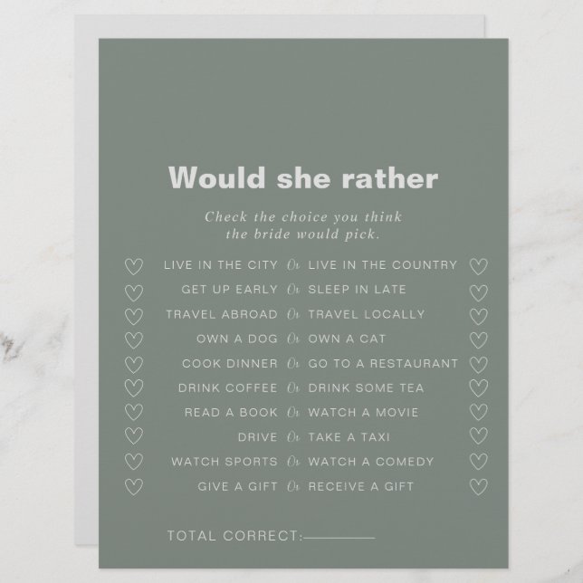 Verde Formal Ela Iria Jogar Chá de panela (Frente/Verso)