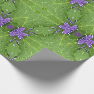 Verde geométrico com papel de embrulho de lavanda